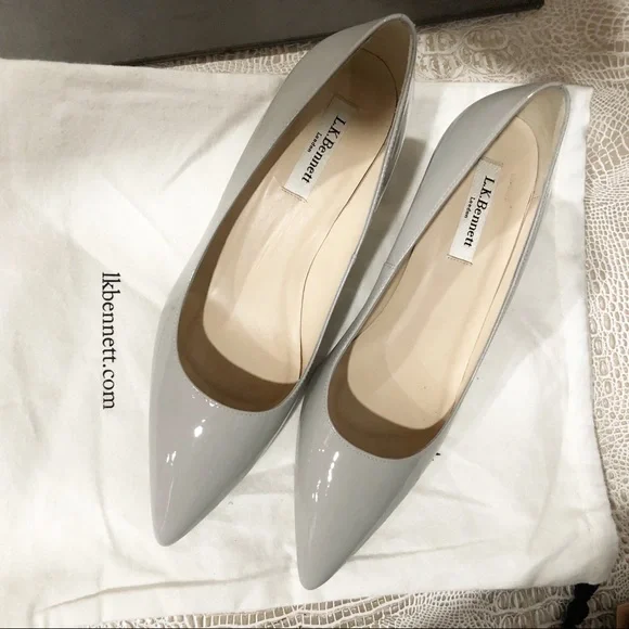 LK Bennett Gray Patent Leather Heels - Picture 1 of 5